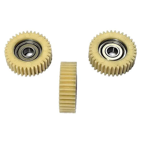 Sick Hella Tough Nylon Spur Gear Pack Of Three 1 Module With 36 Teeth 38mm Outer Diameter And 8mm Bore Integrated Bearing showing gears.