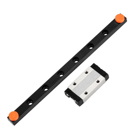 350mm Linear Sliding Rail Guide with MGN9H Carriage Block for 3D Printers and CNC Machines, stainless steel bearings, black finish