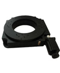 Motorized Rotary Positioning Stage With High Precision Electric Rotary Table For Optical Alignment Hollow Round Platform Worm Gear Drive Smooth Fine Positioning 360 Degree Rotation Ideal For Microscopy And Lab Projects