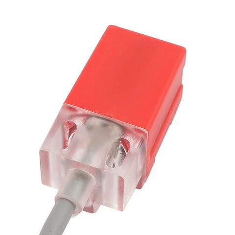 10-30V DC NPN NO Inductive Proximity Sensor Switch 5mm Square 3 Wire Cylinder Style, red gray plastic metal construction