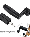 GosoNo Multifunctional String Winder With Bridge Pin Puller Remover Tool For Electric Acoustic Bass Guitars includes a hex chuck for quick use.