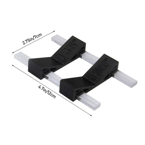 Pretty Slick Stained Glass Soldering Angle Wedge Jig Tool Straight Up 3D Printed PETG Fixation Bracket For Crafters showing 135° angle fixtures.