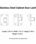 Diagram of One Hand Push Latch For RV And Boat Cabinets No Fuss Install Stainless Steel Door Catch with measurements