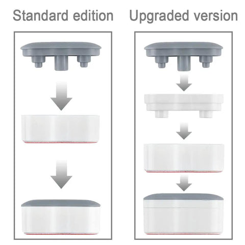 Universal Toilet Seat Bumpers Kit With Height Adjustment And Strong Self Adhesive Includes 2 Height Options 5 Lid Bumpers And 2 Tank Bumpers In Gray And Clear ABS Durable Construction For Quiet No Fuss Easy Install comparison diagram