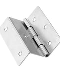 Close-up of zinc alloy 59mm three folding cabinet door hinge, part of the Ten Pcs 59mm Three Folding Cabinet Door Hinges Set for Vintage Furniture.