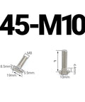 Nickel Plated Steel Hammer Head T Bolts M5 To M10 For 20 30 40 45 Aluminum Profile Connectors dimensions diagram