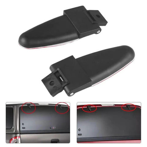 Rugged Glass Rear Door Hinge Replacement Set For 100XL And 100LE Models showing two durable black plastic hinges for rear liftgate installation.