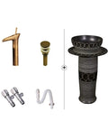 Retro Ceramic Vanity Wash Basin And Faucet Combo With Built In Soap Holder Scratch Resistant Low Splash Build That Provides Hassle Free Cleanup Every Time - includes faucet and drain parts.