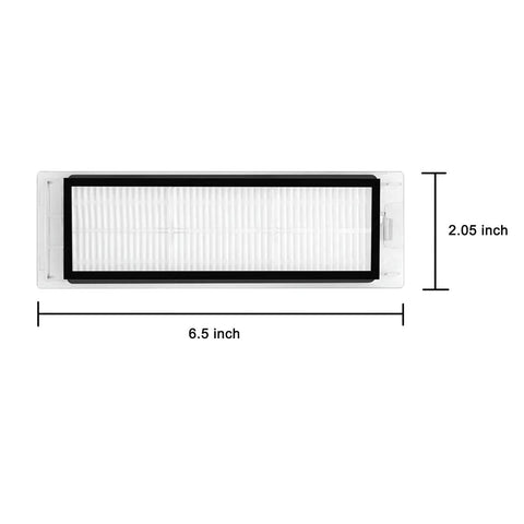 Rectangular filter from Replacement Filters Kit For Vacuum Models S6 Pure S6 S4 Max S6 MaxV, dimensions 6.5 x 2.05 inches