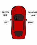 Diagram showing driver and passenger sides on a car for Left Driver Side Mirror Glass Replacement for Volvo 2008-2013 C30 C70 2007-2011