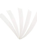 Close-up of white turkey feather vanes from Dope Turkey Feather Archery Fletching Set 50 Pcs 4 Inch And 5 Inch Vanes for DIY arrows.