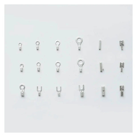Fresh Assortment Of 360 Pcs Cold Naked Non Insulated Ring Fork O Y And U Type Terminals Kit With Crimped Cable Spade Connectors For Serious Electric Work, mixed silver terminals