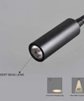 Wall Mounted Reading Light With Touch Dimmer LED 3W Warm White 3000K Black Metal Gooseneck Adjustable Arm Insert Bead Lens