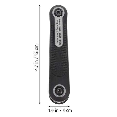 Stellar Unomor Portable Folding Hex Key Kit With Flathead Screwdriver For Home Repair And Maintenance Handy Tools In Your Pocket, 12 cm steel