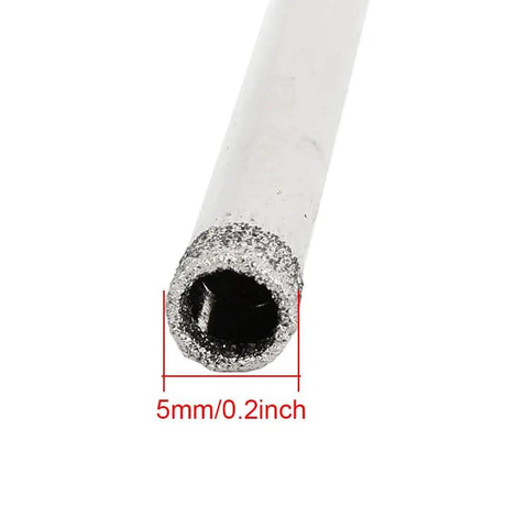 Close-up of Diamond Coated Hole Saw Drill Bit Set 5mm For Glass Tile Ceramic Marble Porcelain Rocks Boss Grade Core Cutter.