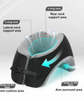 Memory Foam Travel Neck Pillow And Desk Wedge For Napping, Reading, And Office Comfort with labeled support areas