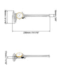 Dial Calipers 0-15 Cm with 0.02 mm Graduation, Stainless Steel Shockproof Vernier Caliper, Anti Glare Dial, side view