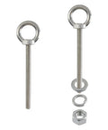 Beefed Up Heavy Duty M12 Threaded Eye Bolts Kit 5 Pcs 304 Stainless Steel with nuts, washers for lifting, hanging