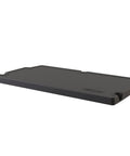 Vertical Shed Shelf Kit For Outdoor Storage, Space Saving Organizer With 30 Pound Capacity, black resin shelf, side view