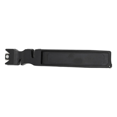 4 In 1 Blade Sharpener With Glass Cutter, black handle, designed for Quick Easy Edge Polishing For Axes Hoes Scythes And More.