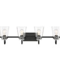 Inwood 4 Light Bathroom Vanity Light Fixture in Chrome With Blown Clear Glass Shades 32 Inch Wide Nine and a Quarter Inches High