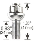 12x1.75 Ball Seat Tuner Lug Bolts With Wheel Security Locks Chrome Heat Treated 24mm Shank 17mm Hex 4 Pack