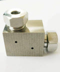 Stainless steel elbow valve for water jet systems, 1/4 inch inlet/outlet, two ports, model 698253302752
