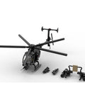Dope Little Bird MH6 Helicopter Model Kit for Adults and Hobbyists, 595 Piece Military Helicopter Building Blocks Set, detailed view
