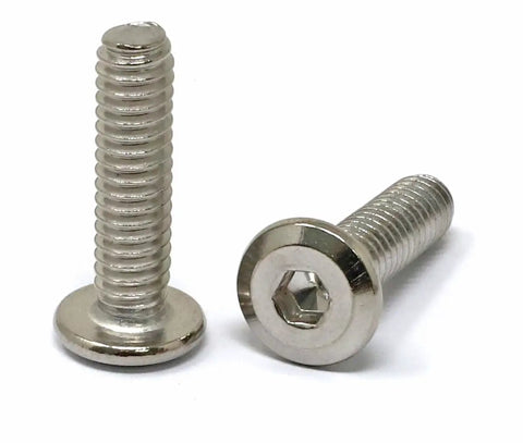 Stainless Steel 304 Hex Socket Flat Head Cap Screws 1/4-20 X 1 Inch with hexagonal indentation, bright finish