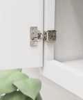 Pro Level Compact Concealed Cabinet Hinges One Pair Self Closing Face Frame Hardware With One Quarter Inch Overlay and No Hassle Setup for Smooth Rock Solid Door Movement on white cabinet.