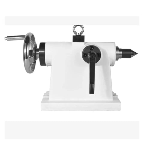Heavy Duty Four Axis Tailstock Indexing Head For CNC Lathe Machining, robust construction, manual rotation handle, precision tool.