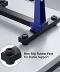 Adjustable PCB Holder Frame With 360 Degree Rotation for Soldering showing non-slip rubber feet for stability on a workbench.