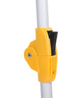 Yechiry Digital Measuring Wheel for Surveying | Backlit Display IP54, close-up of yellow clamp mechanism.