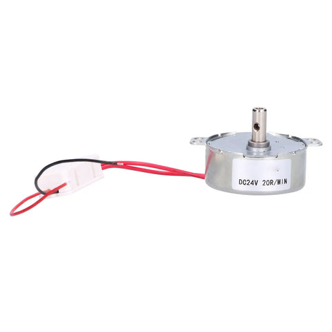 Heavy Duty 24 Volt DC Motor For Fans Heaters And Stands With Super Smooth 20Rpm Speed And Reversible Cw Ccw Rotation To Fix Your Appliances Fast with red and black wires.