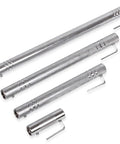Sturdy Steel Dumbbell To Barbell Connector Bar with Ultra Precision Thread Design for home gym, shown in various lengths.