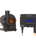 Heavy Duty Dc Water Pump With Sine Wave Drive And Titanium Impeller Delivers Smooth 4900 Gph Up To 6200 Gph Powering Through Forty One Feet Of Head No Sweat For Pond Jobs With Simple Operation And Gritty Reliability, featuring a black pump body and display unit.