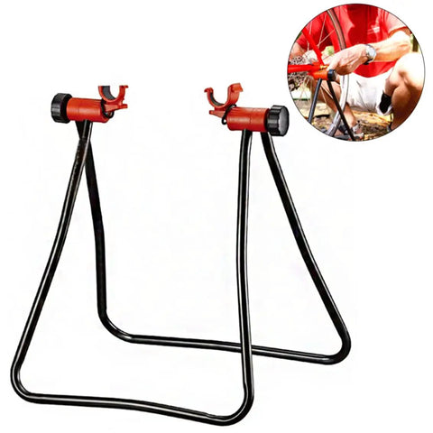 Foldable Bike Repair Stand For Home Garage Use Aluminum Portable Height Adjustable Floor Stand For Indoor And Outdoor Use