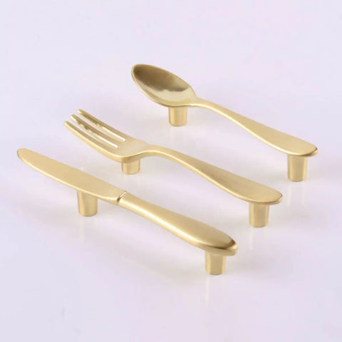 Three-Piece Kitchen Cabinet Handles Set With Gold Finish Drawer Knobs And Pulls For Home Cabinets Doors Bedroom Dresser