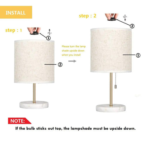 Installation steps for Gold Marble Base Bedside Table Lamp For Bedroom And Office A Tiny Yet Mighty Nightstand Light