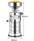 Heavy Duty Commercial Soymilk Maker With Auto Slurry Separator And Wide Mouth Feeder, stainless steel design with grain hopper