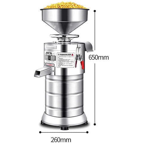 Heavy Duty Commercial Soymilk Maker With Auto Slurry Separator And Wide Mouth Feeder, stainless steel design with grain hopper