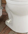Slick White Ceramic Bird Toilet Bolt Covers Hiding Exposed Flange Nuts Zero Stress Install on toilet base with wood floor