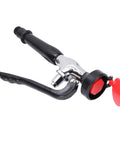 Industrial Grade Faucet Mounted Eyewash Spray Head Replacement, ABS, 14mm thread, side view with red protective cap.