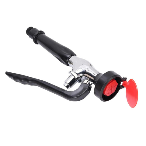 Industrial Grade Faucet Mounted Eyewash Spray Head Replacement, ABS, 14mm thread, side view with red protective cap.