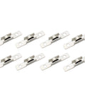 Eight Piece Sliding Window Roller Wheel Set Silver Metal Wheels For Windows And Cabinets Durable Metal Construction With 4mm Hole Diameter And 30mm Center Spacing Easy Installation With Screws Ideal Replacement Hardware