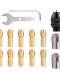 Pro Grade 15 Piece Drill Chuck Collet Set M8x0.75mm Brass Collets For Rotary Tools Engraving Machines And Drills