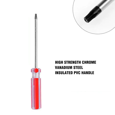 Top Shelf T20 Security Torx Screwdriver Featuring An Insanely Strong Magnetic Tip And Heat Treated S2 Steel Shaft With Vibrant Red Coating