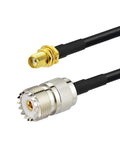 SMA Female To UHF SO239 Female Coax Jumper Cable 1 Meter RG58 For Handheld Ham Radio Walkie Talkie Two Way Radios Baofeng Compatible