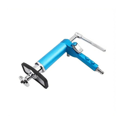 24 Piece Pneumatic Brake Caliper Piston Wind Back Tool Kit for EZ Quick Brake Pad Replacement shown in blue and silver