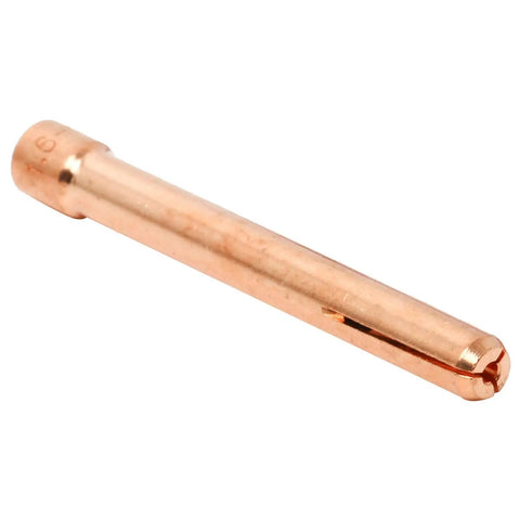 Copper collet from 58 Piece TIG Welding Torch Kit With Collets, Alumina Nozzles, Gas Lens, And Consumables For WP-17, WP-18, WP-26 Series